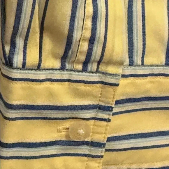 CHAPS Men’s Blue/Yellow Striped Long Sleeve Button Down Shirt Large EUC - Picture 7 of 8